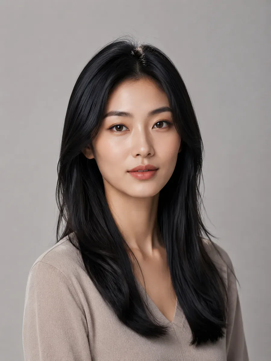 Before the hairstyle filter: Long straight to a sleek bob