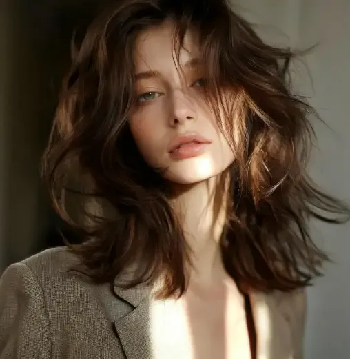 Her original brown hair