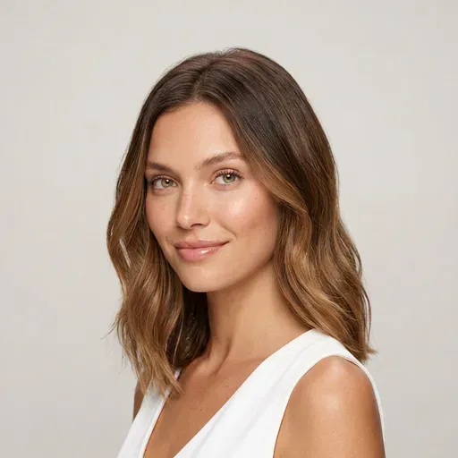 Same model with Caramel Balayage hair