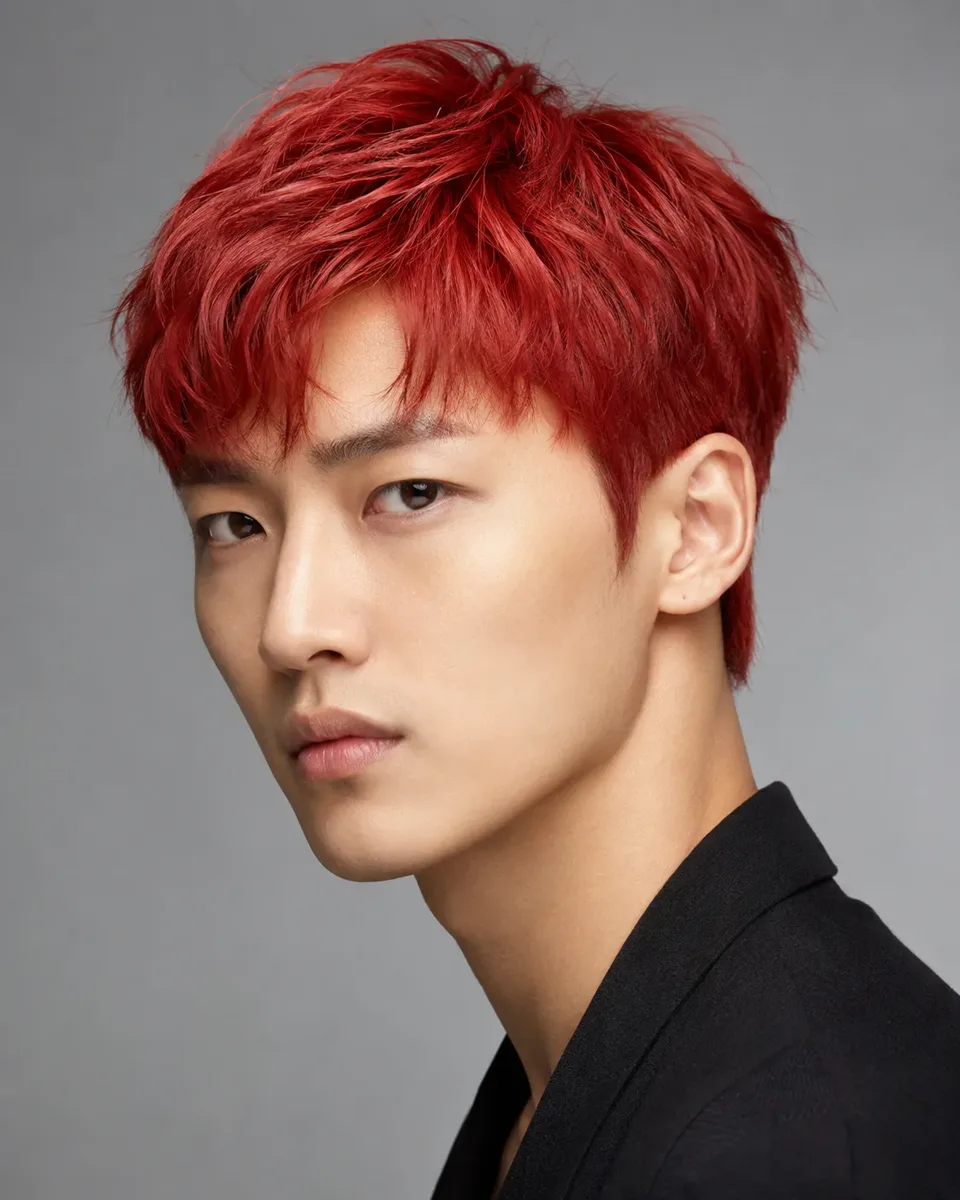 Bright red hair color example