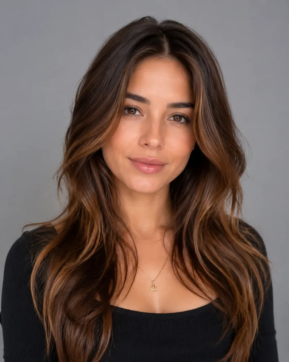 Chestnut brown hair color example