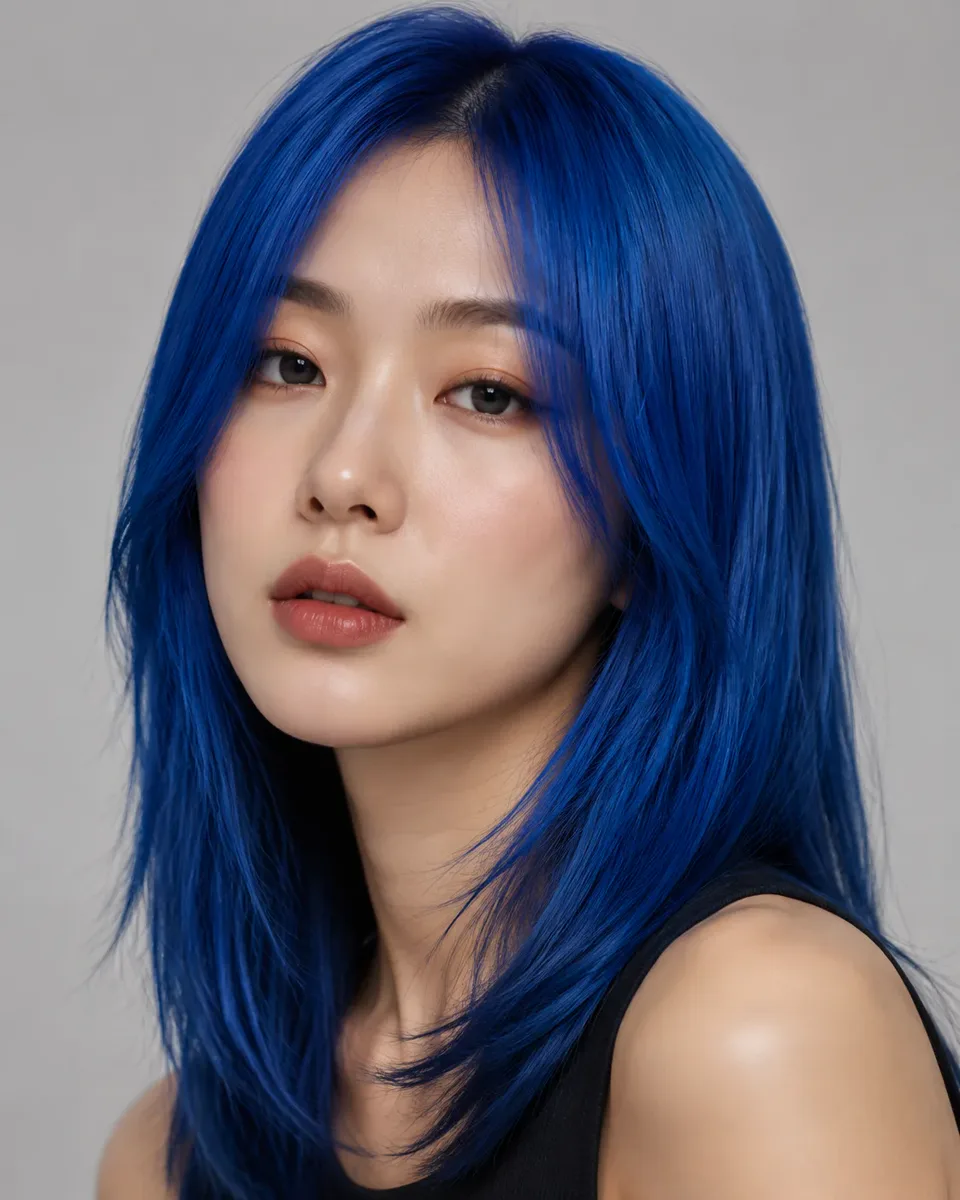 Electric blue hair color example