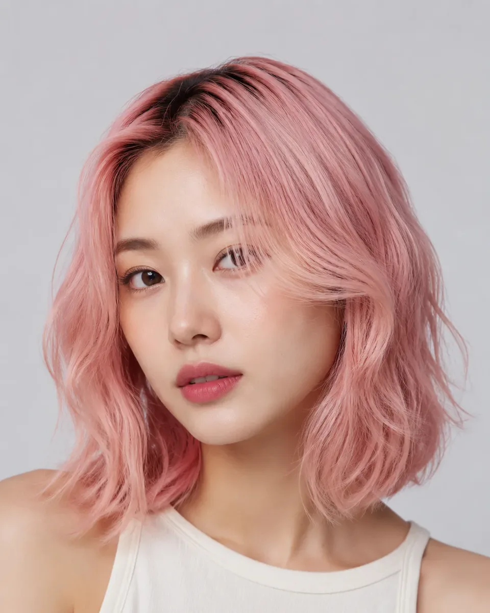 Pastel pink hair color example